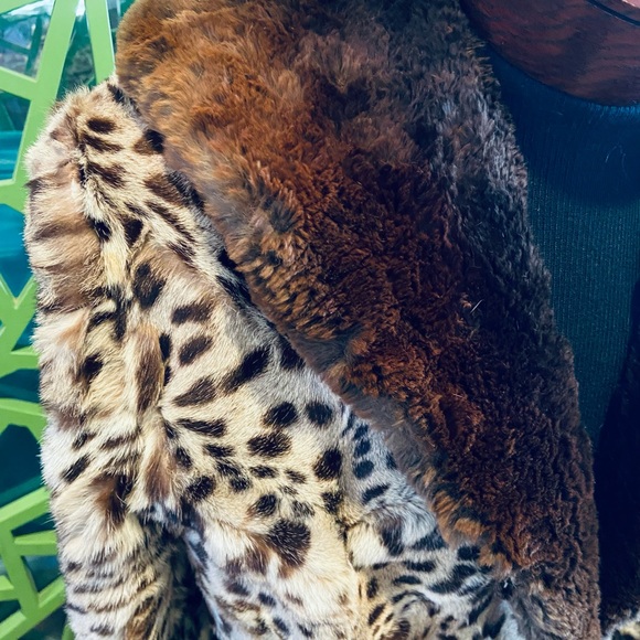 Vintage Genuine Leopard Leg Fur Overcoat w/ Sheared Beaver Collar Luxury Lining - Picture 8 of 13